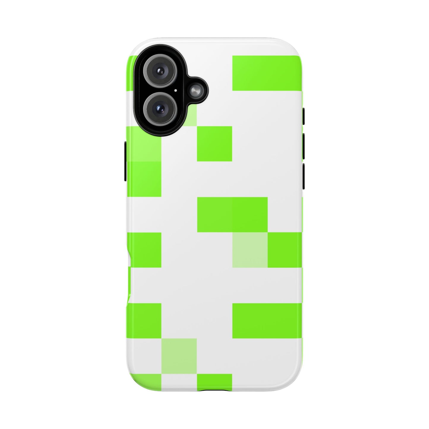 Lime Green Pixel Grid - Phone Case