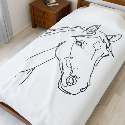 Horse Portrait Sketch - Blanket