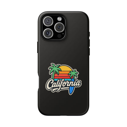 California Sunset Phone Case, Tropical Cell Phone Cover, Beach Lover Gift, Summer Vibes Accessory, Surfing Decor, Personalized Case