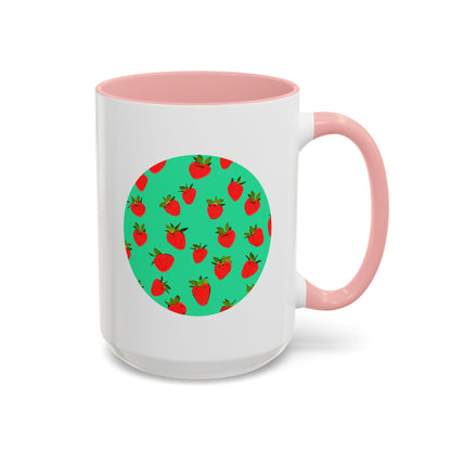 Strawberry Pattern - Color Accent Mug