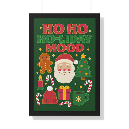 Festive Holiday Poster Print, Cheerful Wall Art for Christmas, Santa Decor, Ho Ho Ho Seasonal Gift, Holiday Mood Wall Art