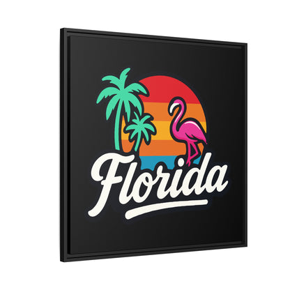 Florida Sunset Palm - Framed Canvas