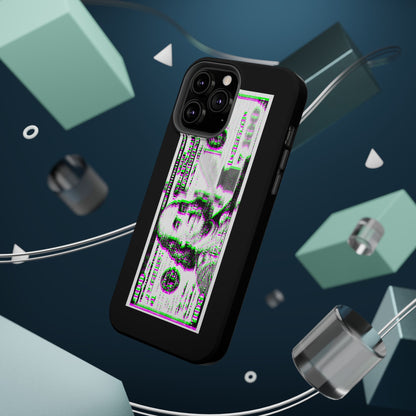 100 Dollars Bill - Green/Magenta Glitch - Magnetic Phone Case