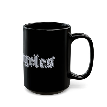 Los Angeles Black Mug - Trendy Coffee Cup for Urban Style Lovers, Gift for Travelers, Office Decor, Best Friend Gift, Unique Collectible - Silver Edition