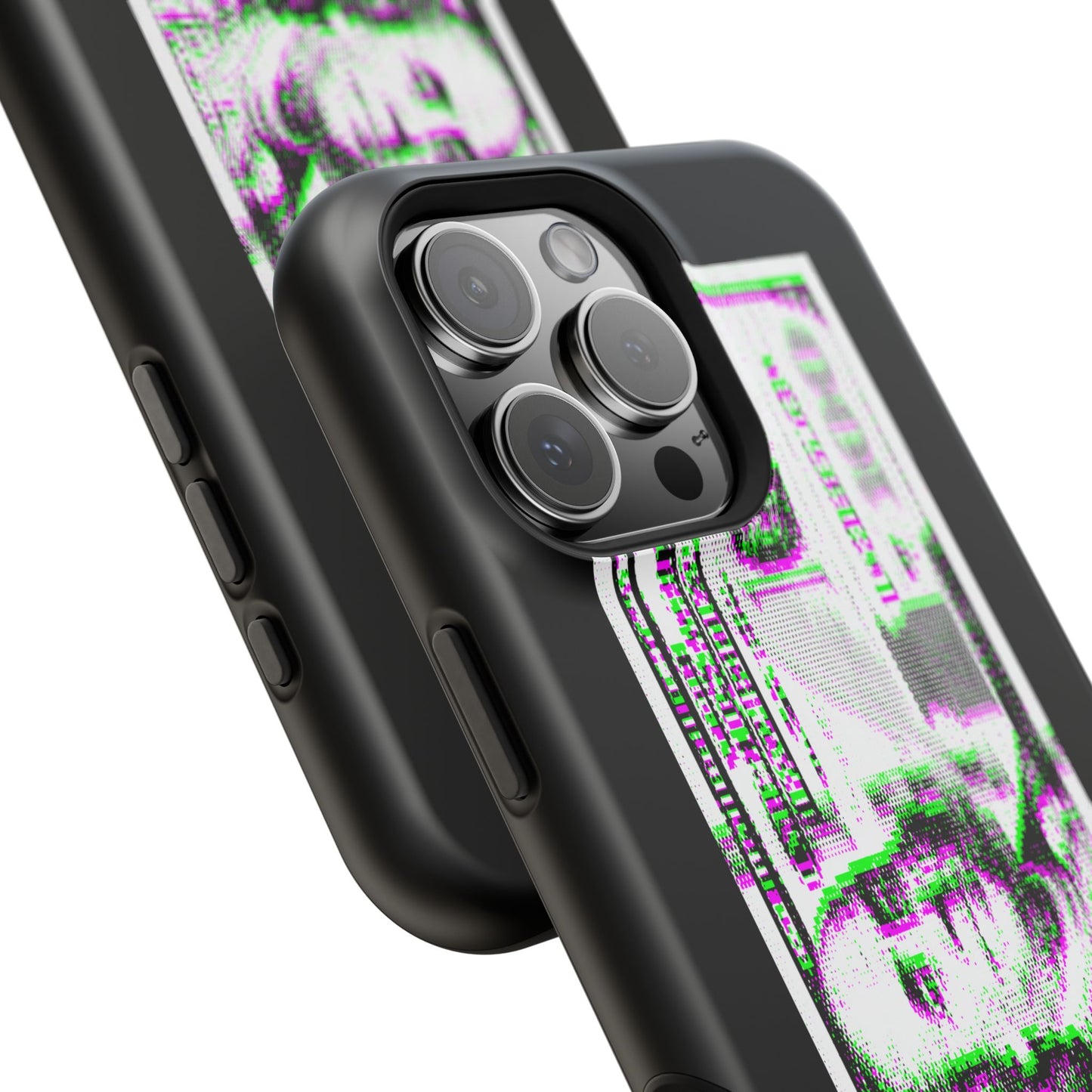 100 Dollars Bill - Green/Magenta Glitch - Magnetic Phone Case