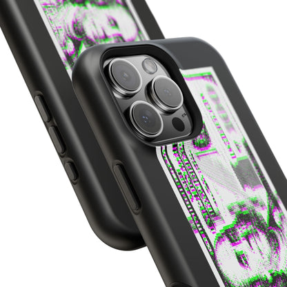 100 Dollars Bill - Green/Magenta Glitch - Magnetic Phone Case