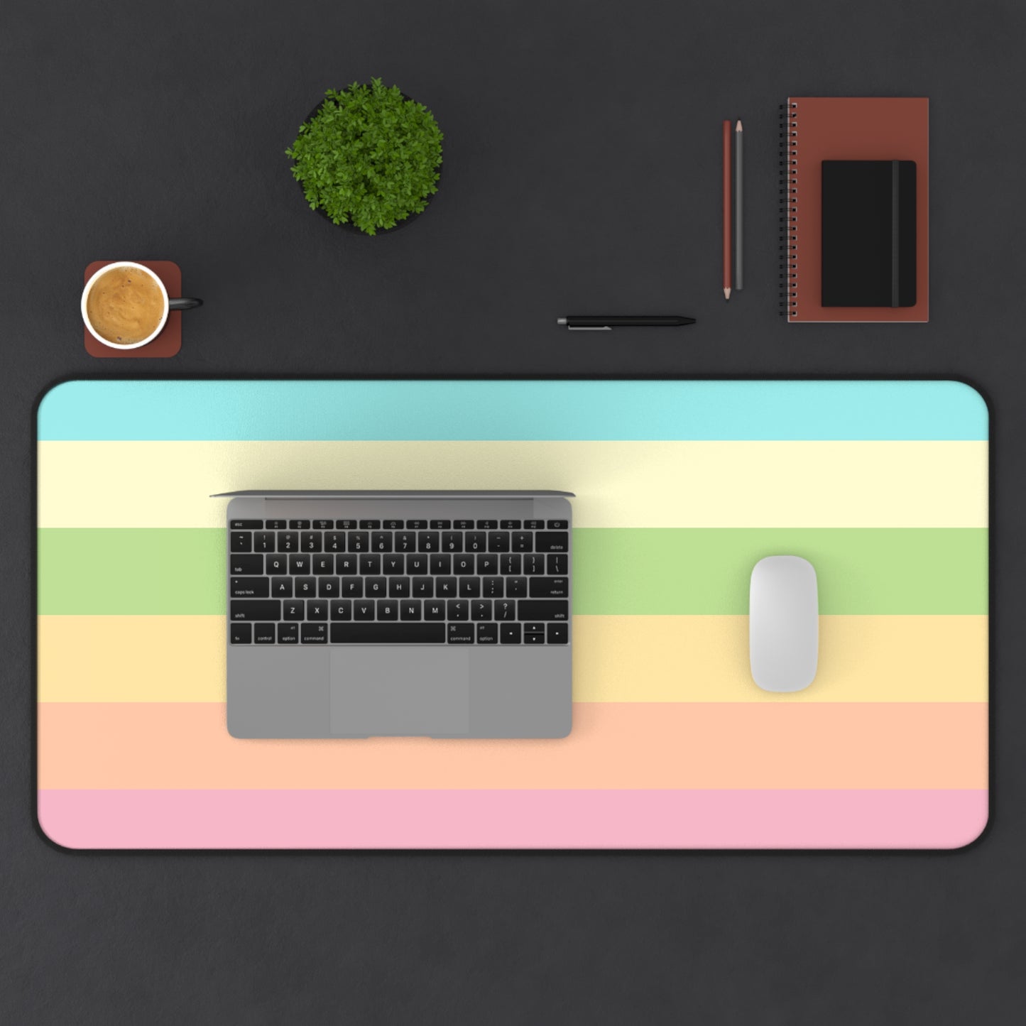 Pastel Stripes - Desk Mat