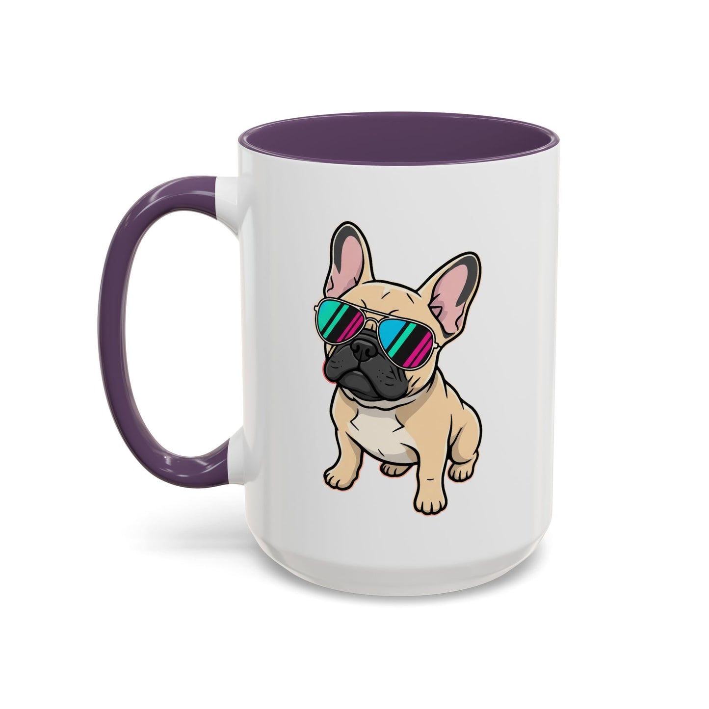 French Bulldog with Sunglasses - Color Accent Mug