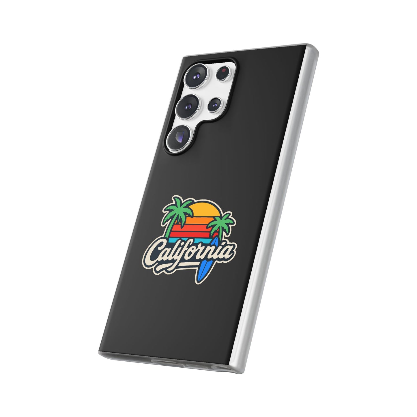 California Sunset Flexi Case, Tropical Phone Cover, Summer Vibe Accessory, Surfer Gift, Personalized Mobile Case