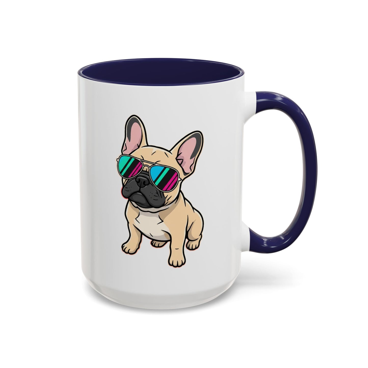 French Bulldog with Sunglasses - Color Accent Mug