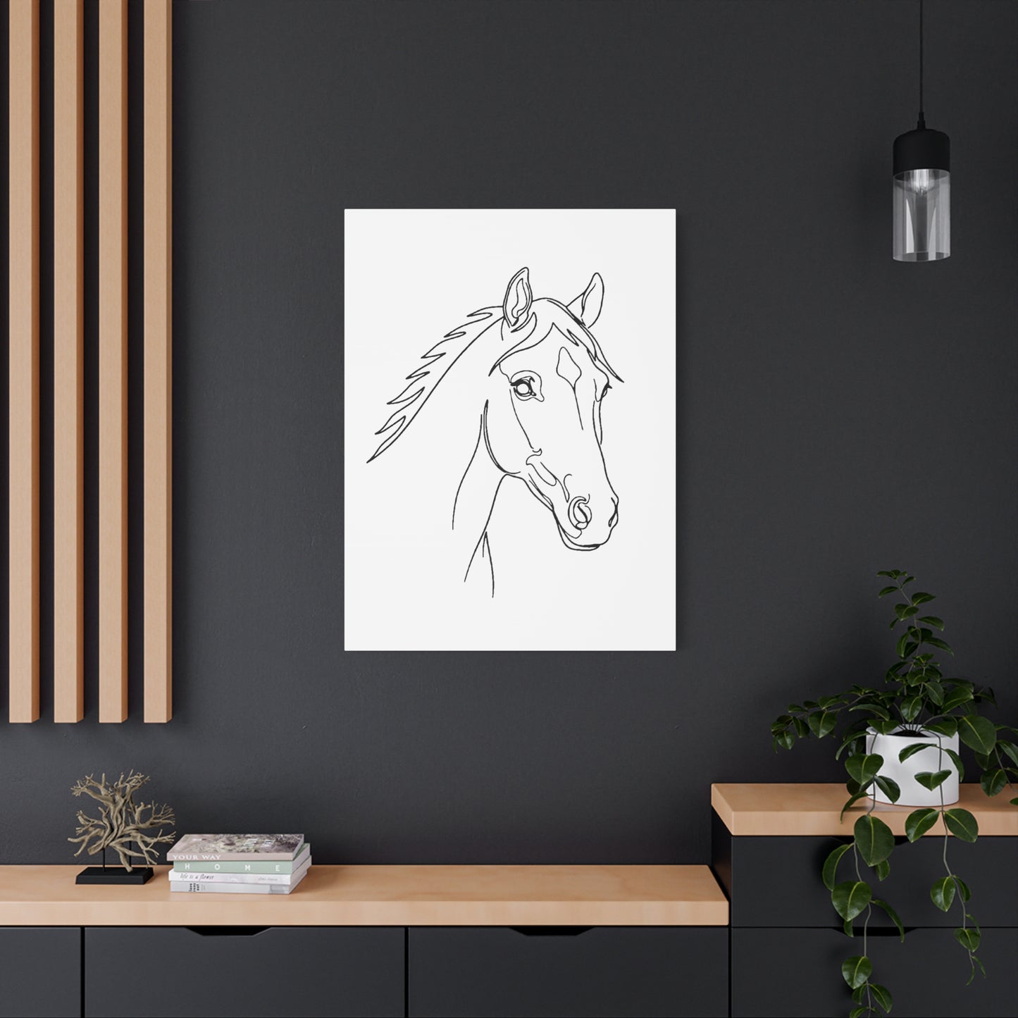Horse Portrait Sketch - Stretched Canvas
