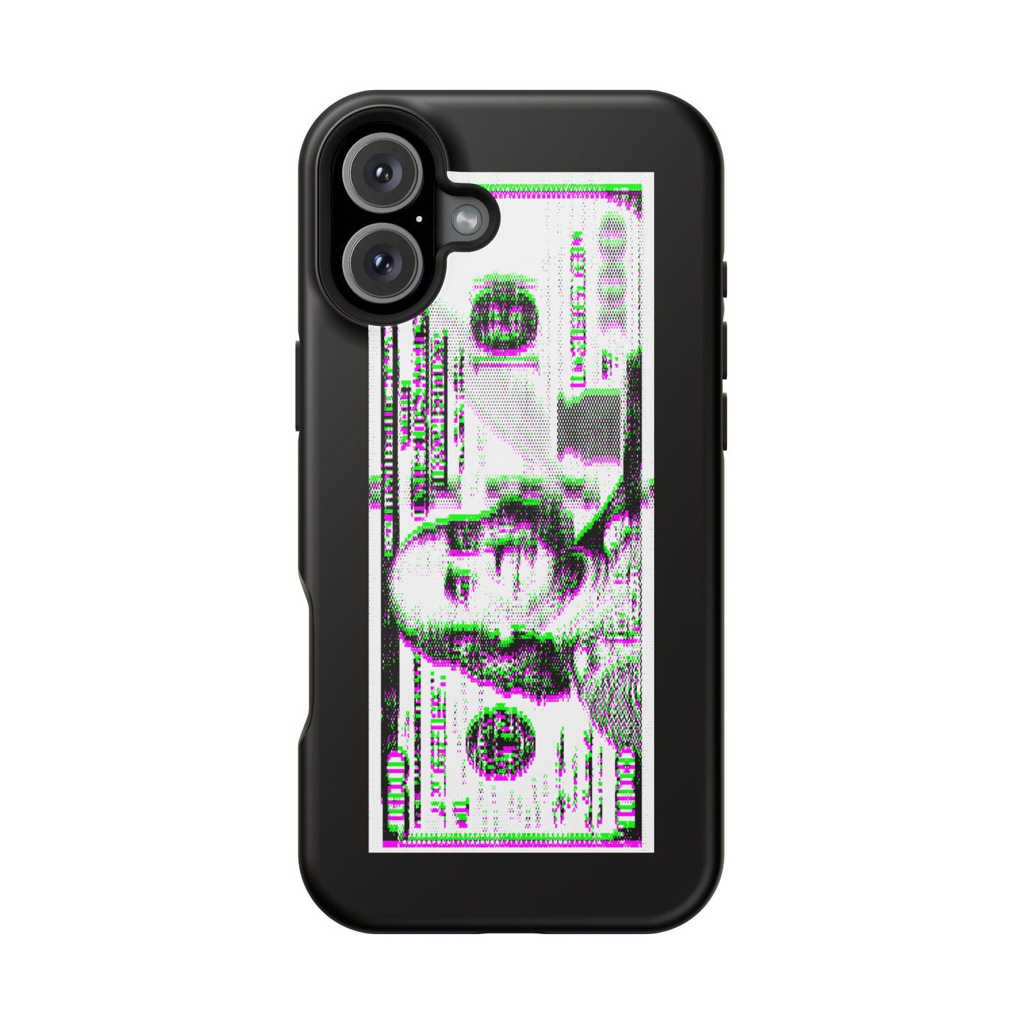 100 Dollars Bill - Green/Magenta Glitch - Magnetic Phone Case