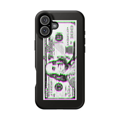 100 Dollars Bill - Green/Magenta Glitch - Magnetic Phone Case