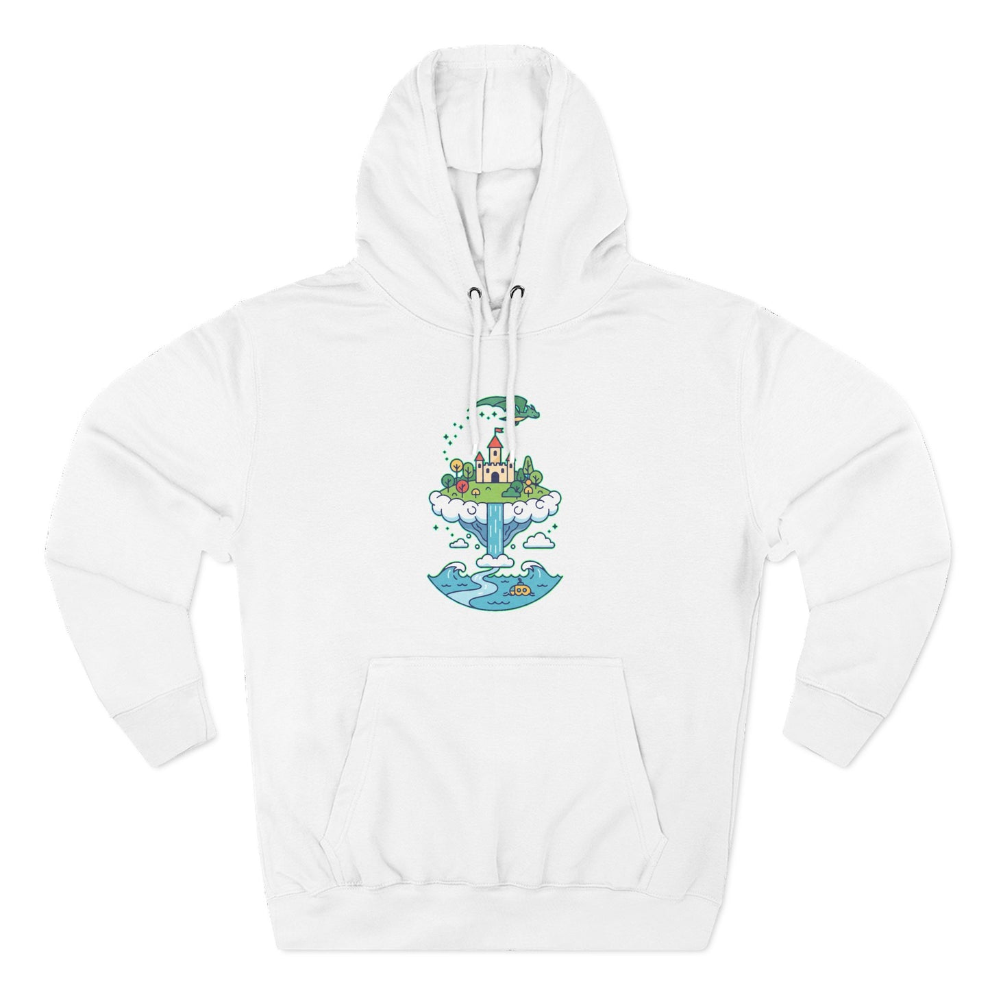 Floating Castle Dragon - Magical Fantasy Island - Hoodie