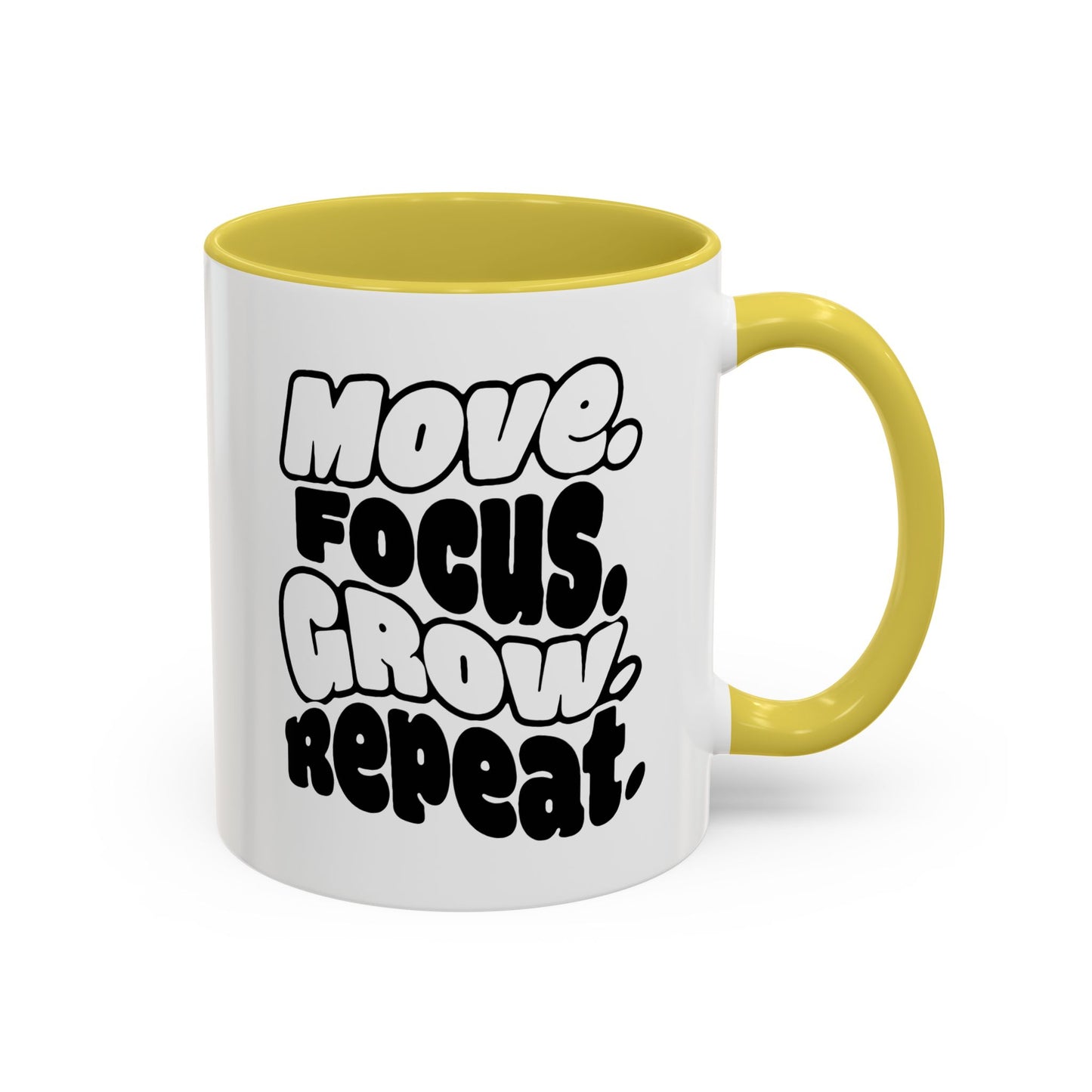 Move. Focus. Grow. Repeat. - Colorful Mug