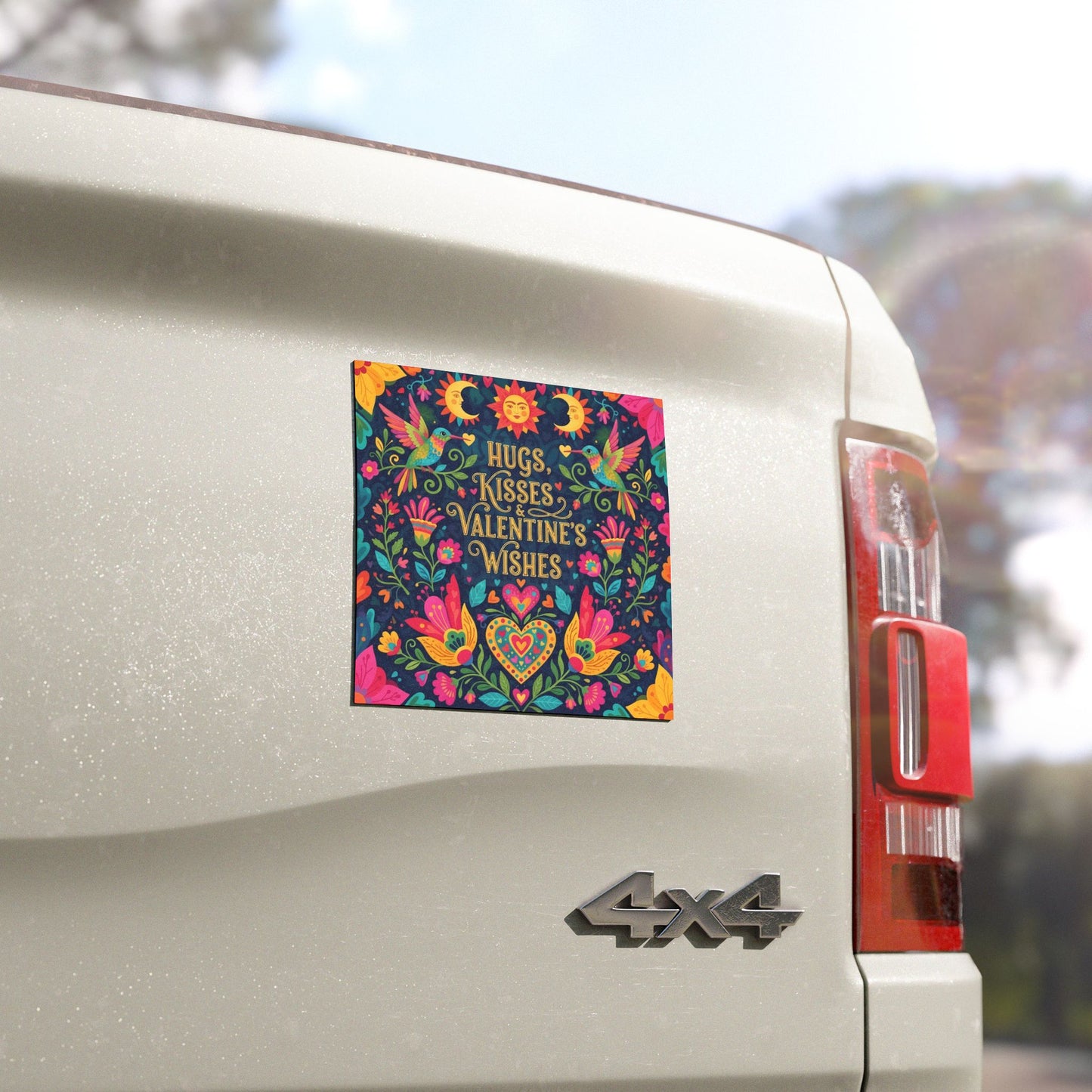 Hugs, Kisses & Valentine’s Wishes - Car Magnet