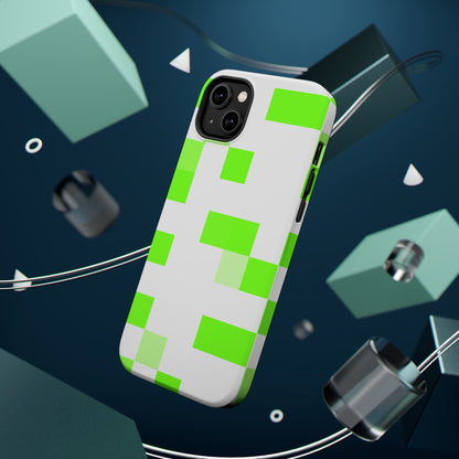 Lime Green Pixel Grid - Magnetic Phone Case