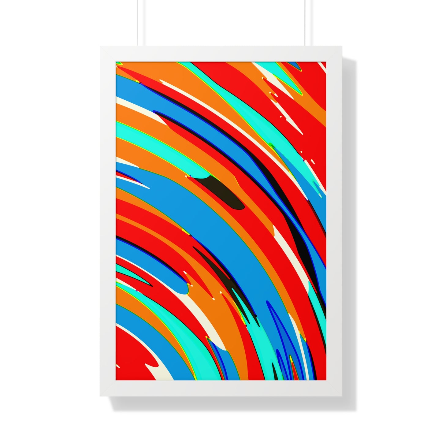 Abstract Rainbow Swirl Arc - Framed Poster