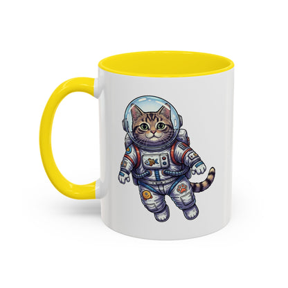 Astronaut Cat - Color Accent Mug