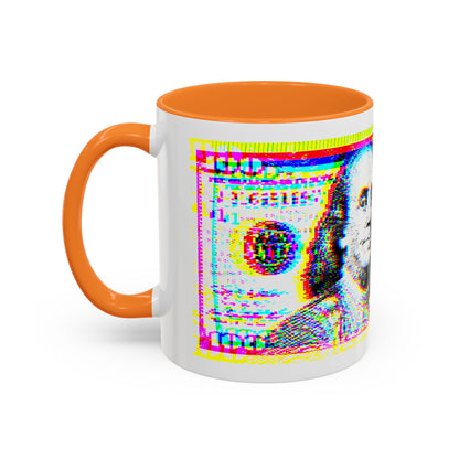 100 Dollars Bill - Neon Color Explosion - Color Accent Mug