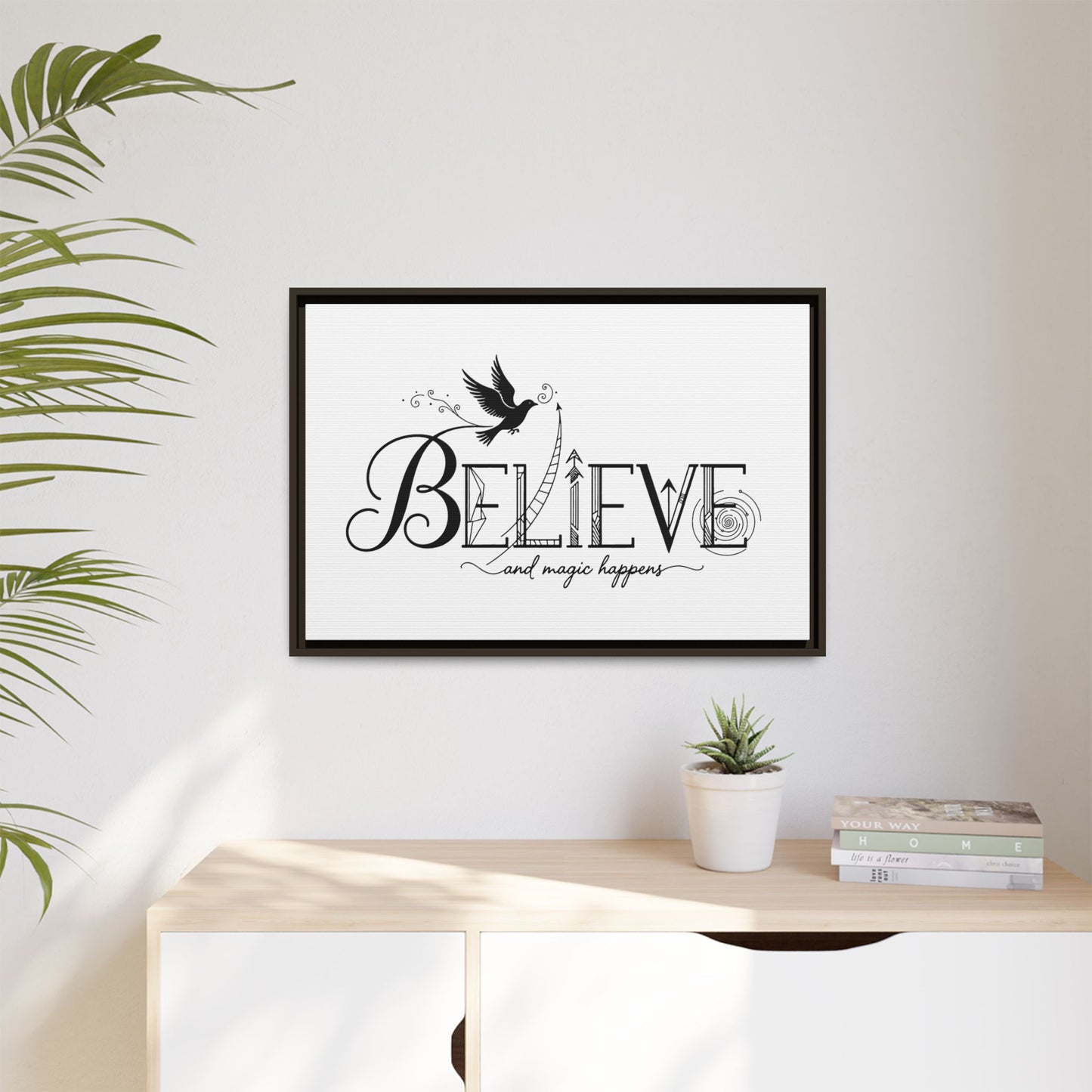 Believe and Magic Happens - Framed Canvas