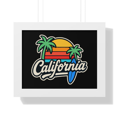 California Surf Vibes - Framed Poster