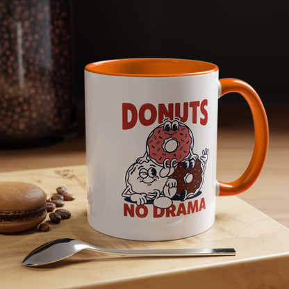 Donuts No Drama - Color Accent Mug