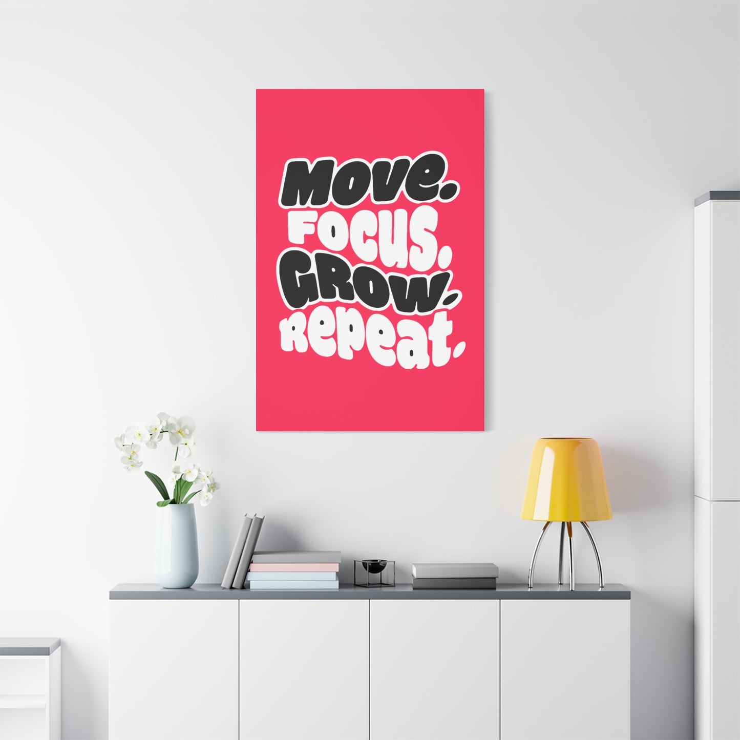 Move. Focus. Grow. Repeat. - Stretched Canvas