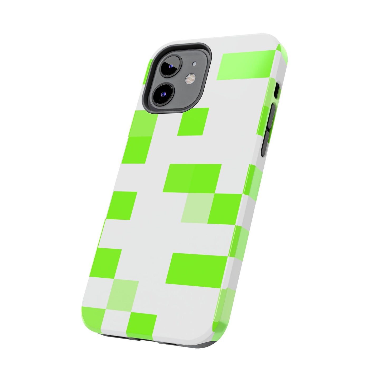 Lime Green Pixel Grid - Phone Case