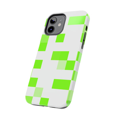 Lime Green Pixel Grid - Phone Case
