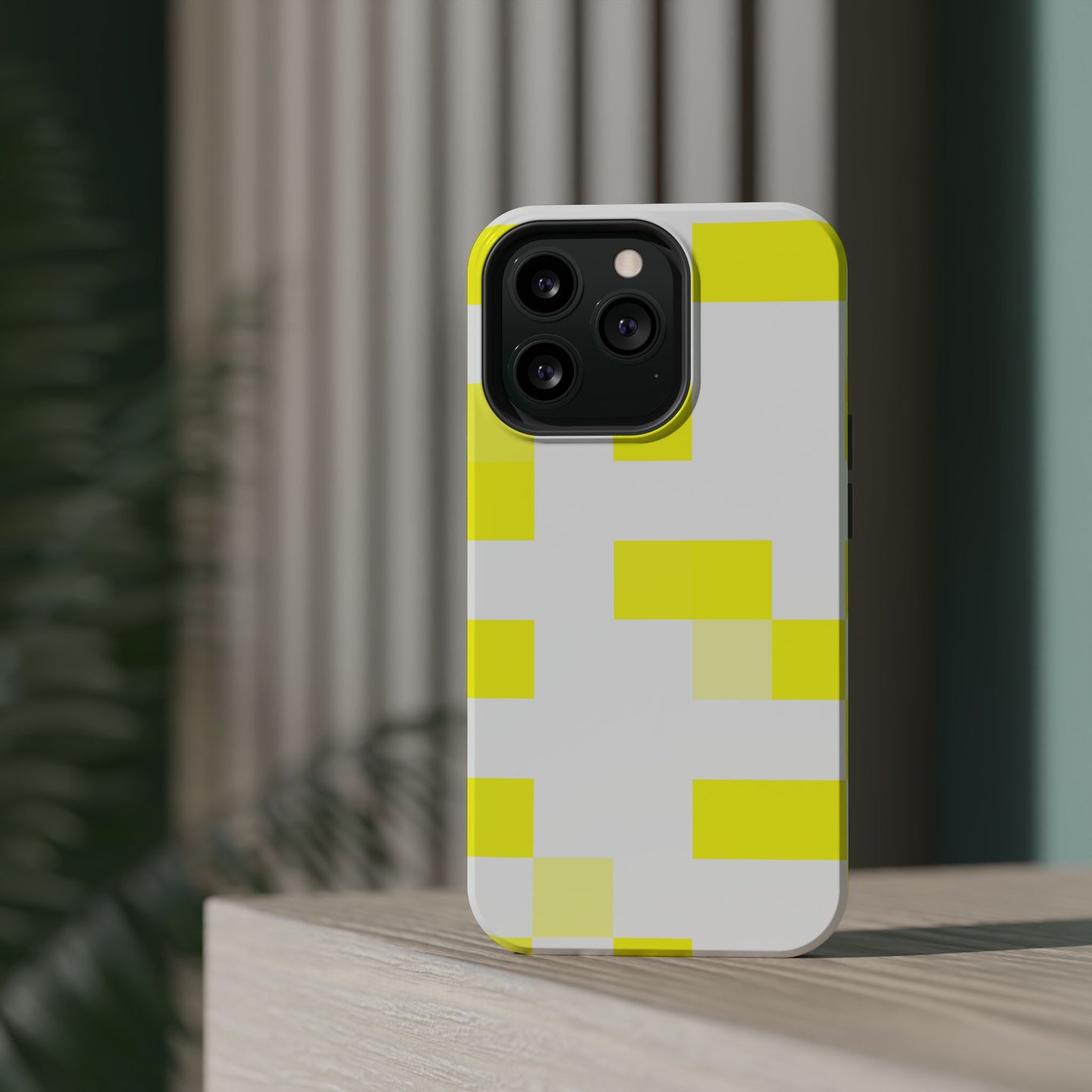 Yellow Pixel Grid -  Magnetic Phone Case