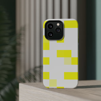 Yellow Pixel Grid -  Magnetic Phone Case