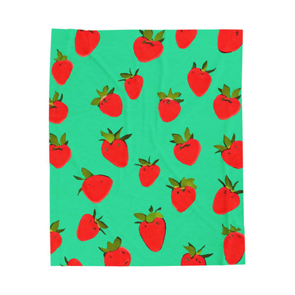 Strawberry Pattern - Plush Blanket