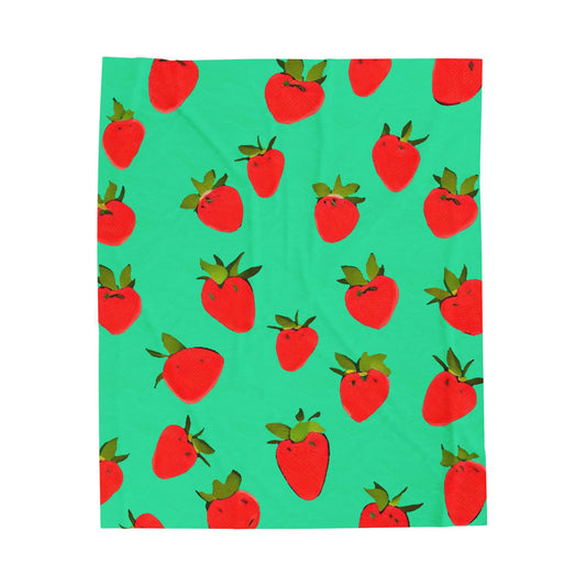Strawberry Pattern - Plush Blanket