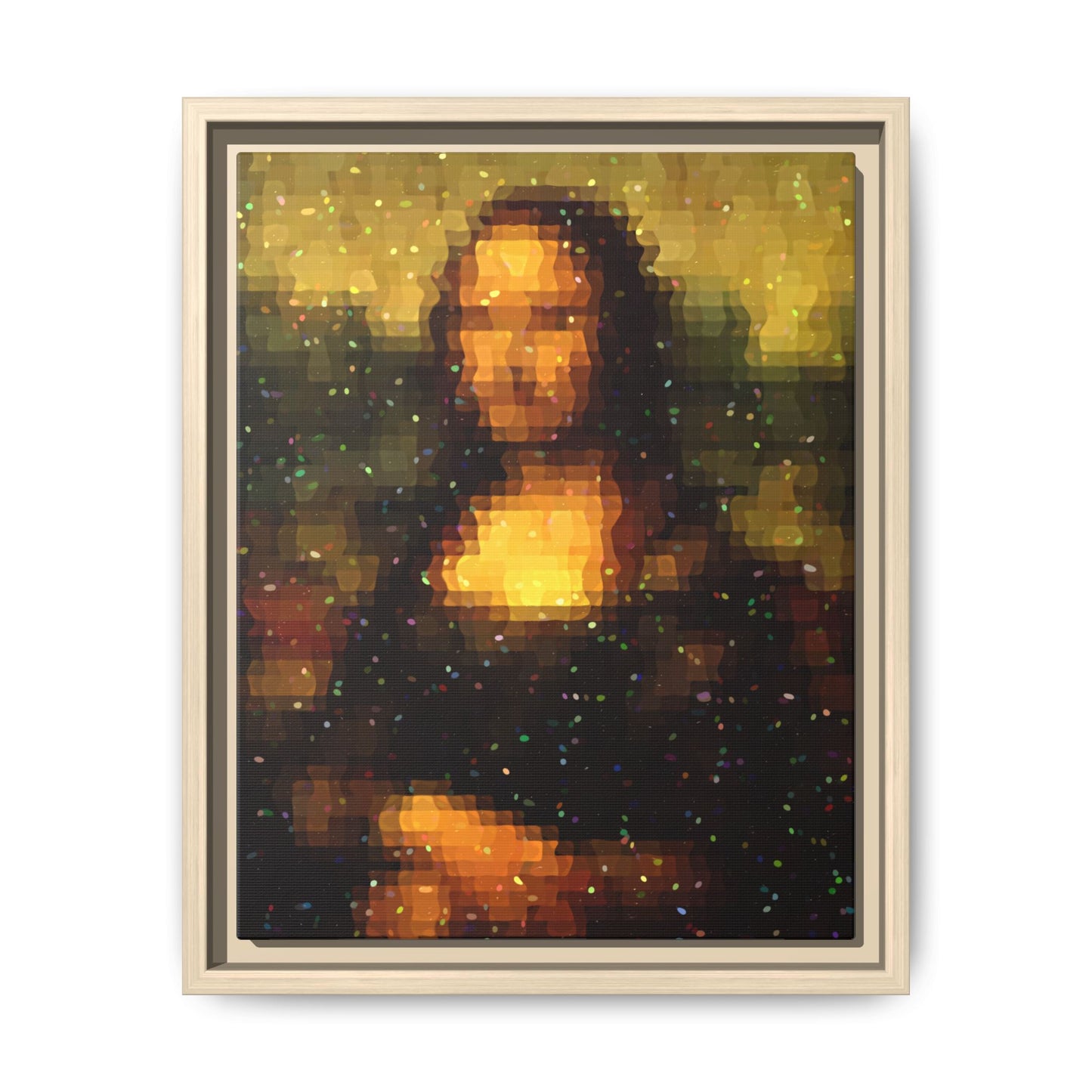 Pixel Muse — Silent Smile - Framed Canvas