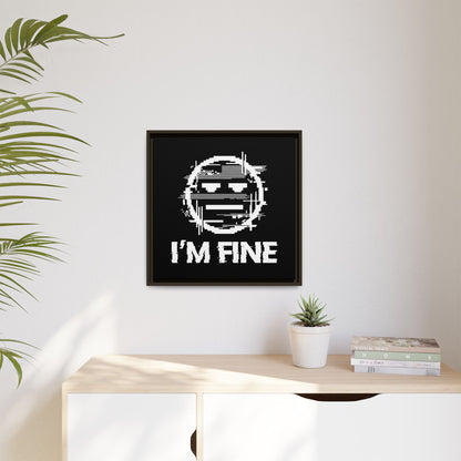 I’m Fine Glitched Smiley - Framed Canvas