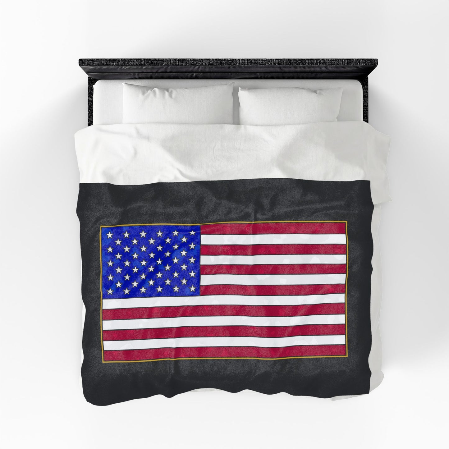 New Glory American Flag (Gold Edge Edition) - Plush Blanket