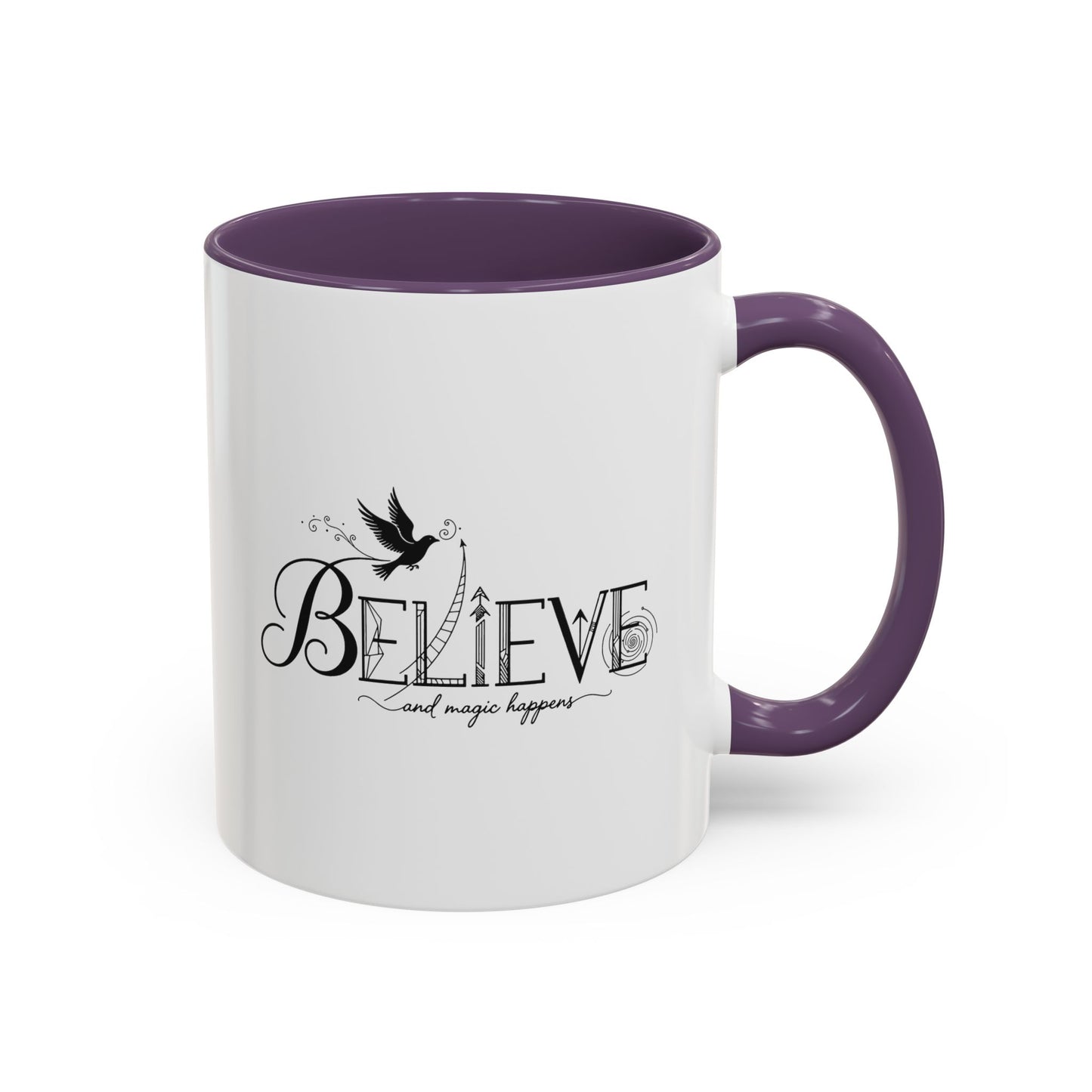 Believe and Magic Happens - Color Accent Mug
