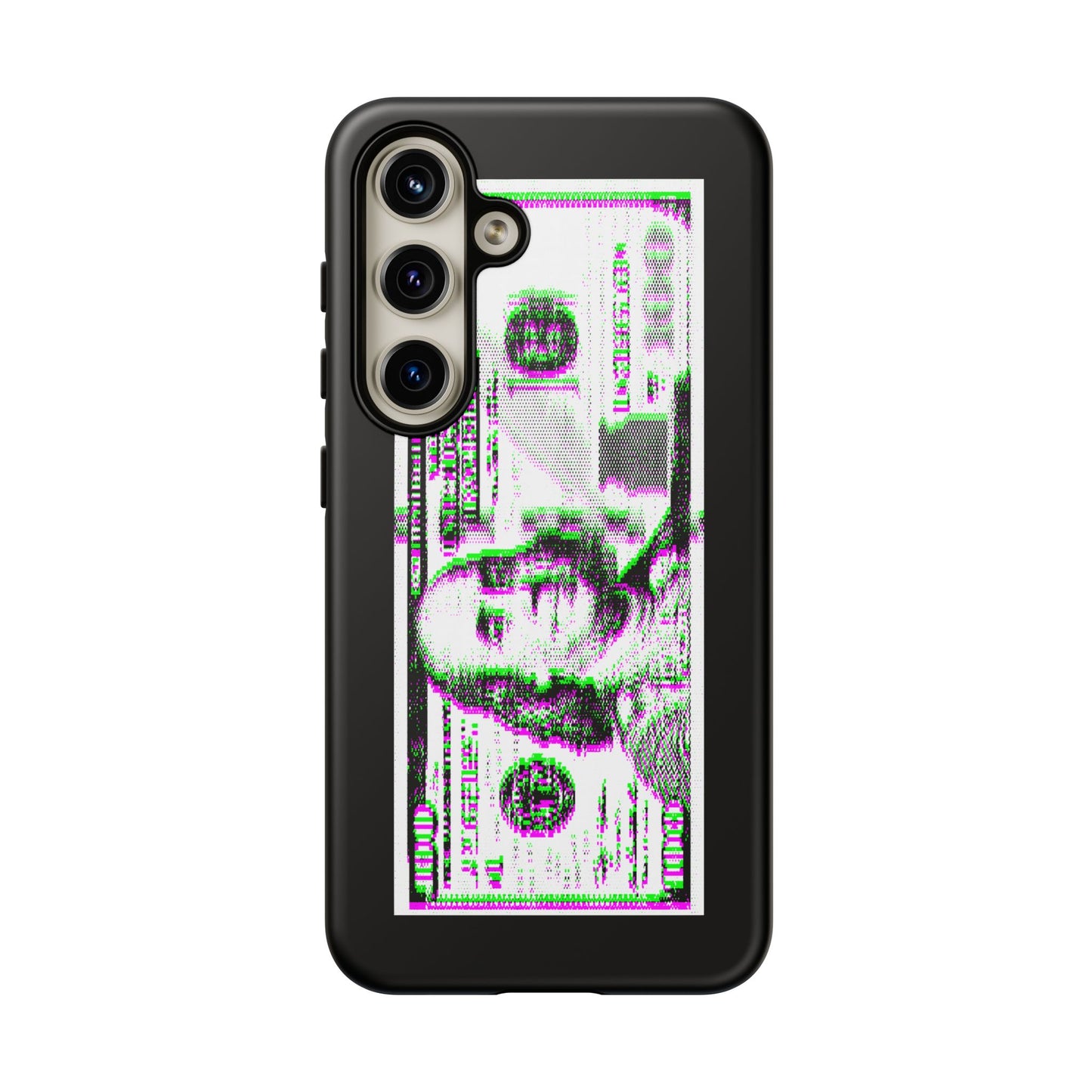100 Dollars Bill - Green/Magenta Glitch - Phone Case