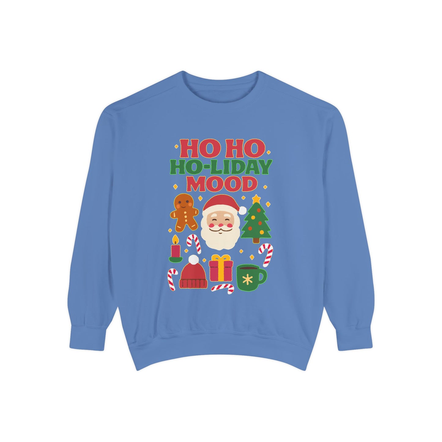 Festive Sweatshirt, Ho Ho Ho-liday Mood, Christmas Gift, Unisex Pullover, Cozy Holiday Wear, Cute Sweater, Winter Apparel
