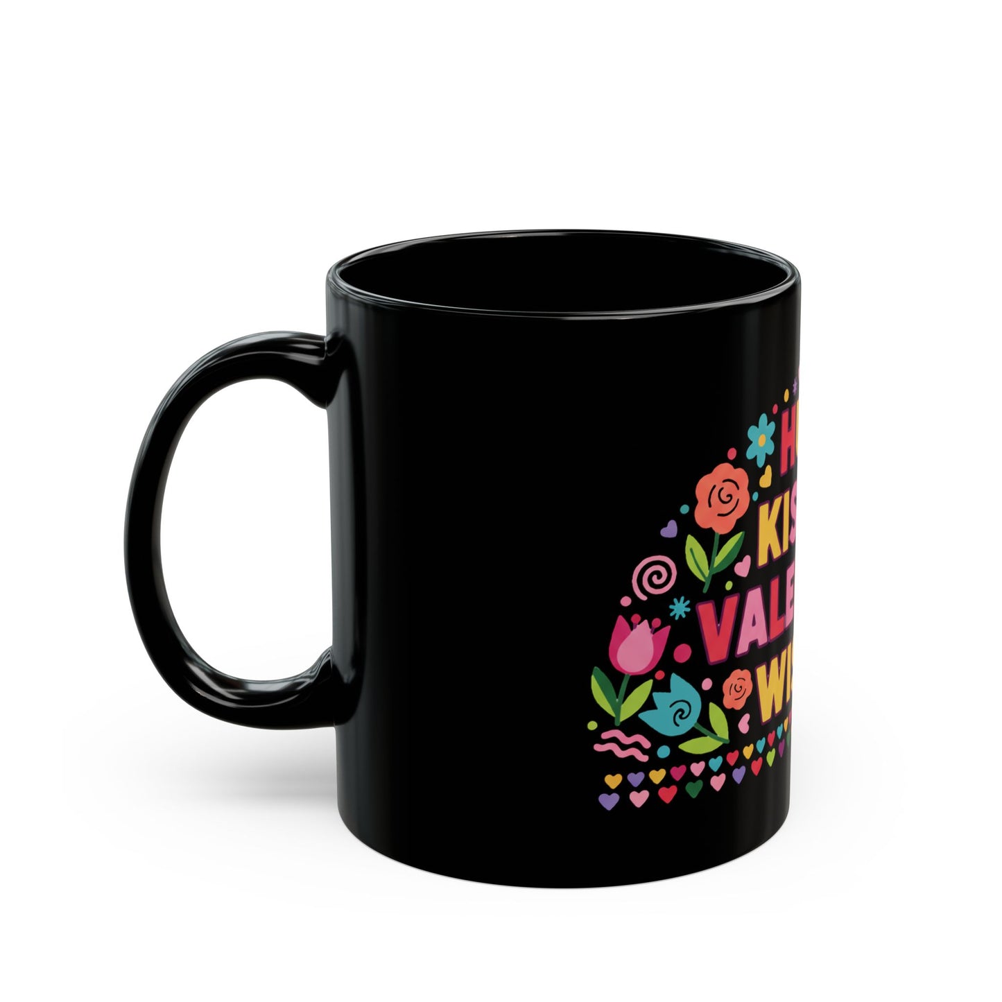 Hugs, Kisses & Valentine’s Wishes - Black Mug