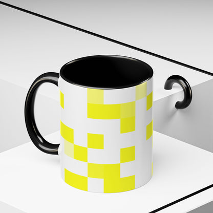 Yellow Pixel Grid - Color Accent Mug