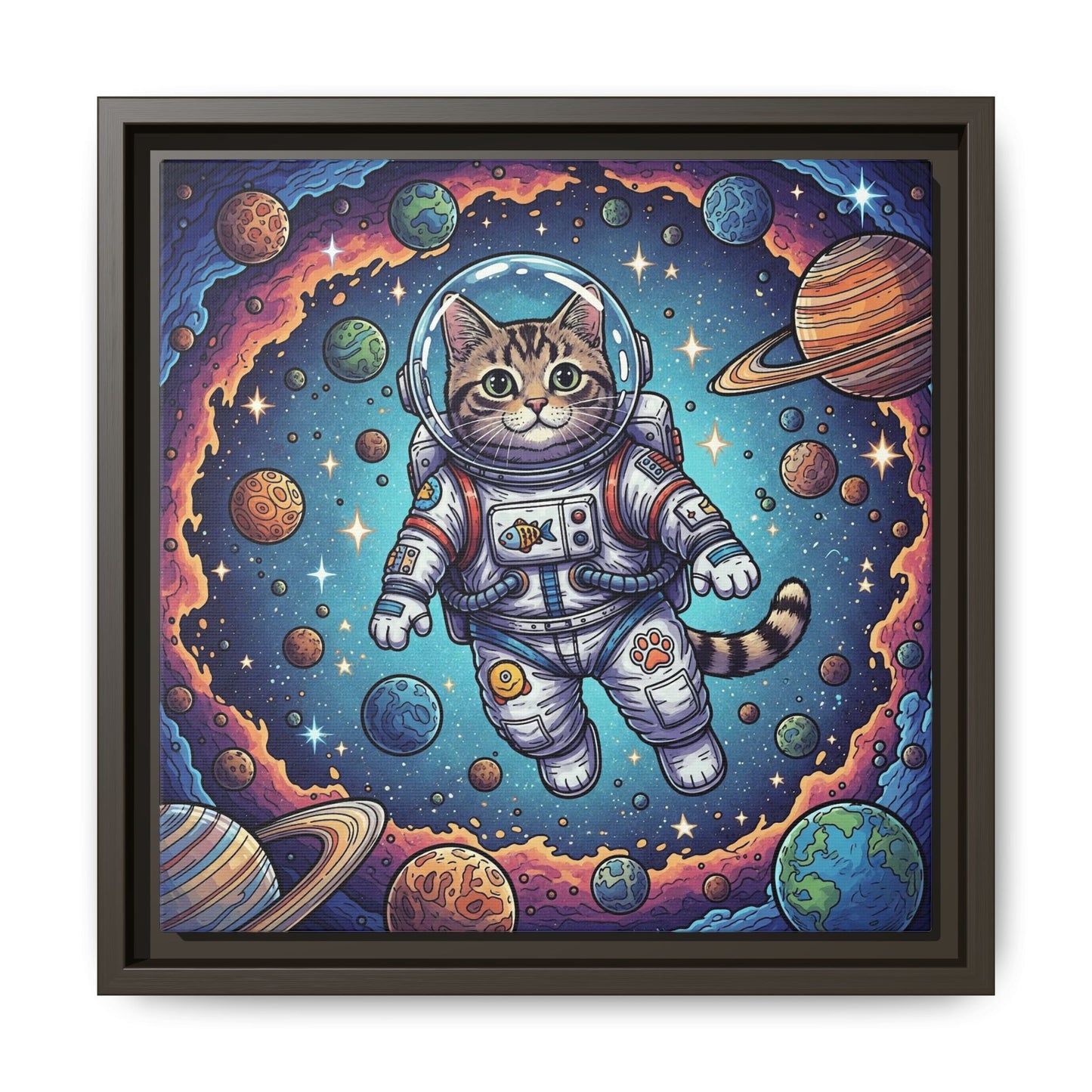 Astronaut Cat - Framed Canvas