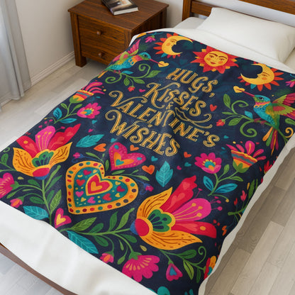 Hugs, Kisses & Valentine's Wishes - Blanket