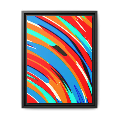 Abstract Rainbow Swirl Arc - Framed Canvas