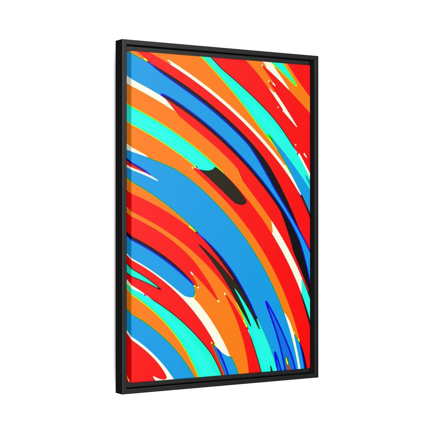Abstract Rainbow Swirl Arc - Framed Canvas