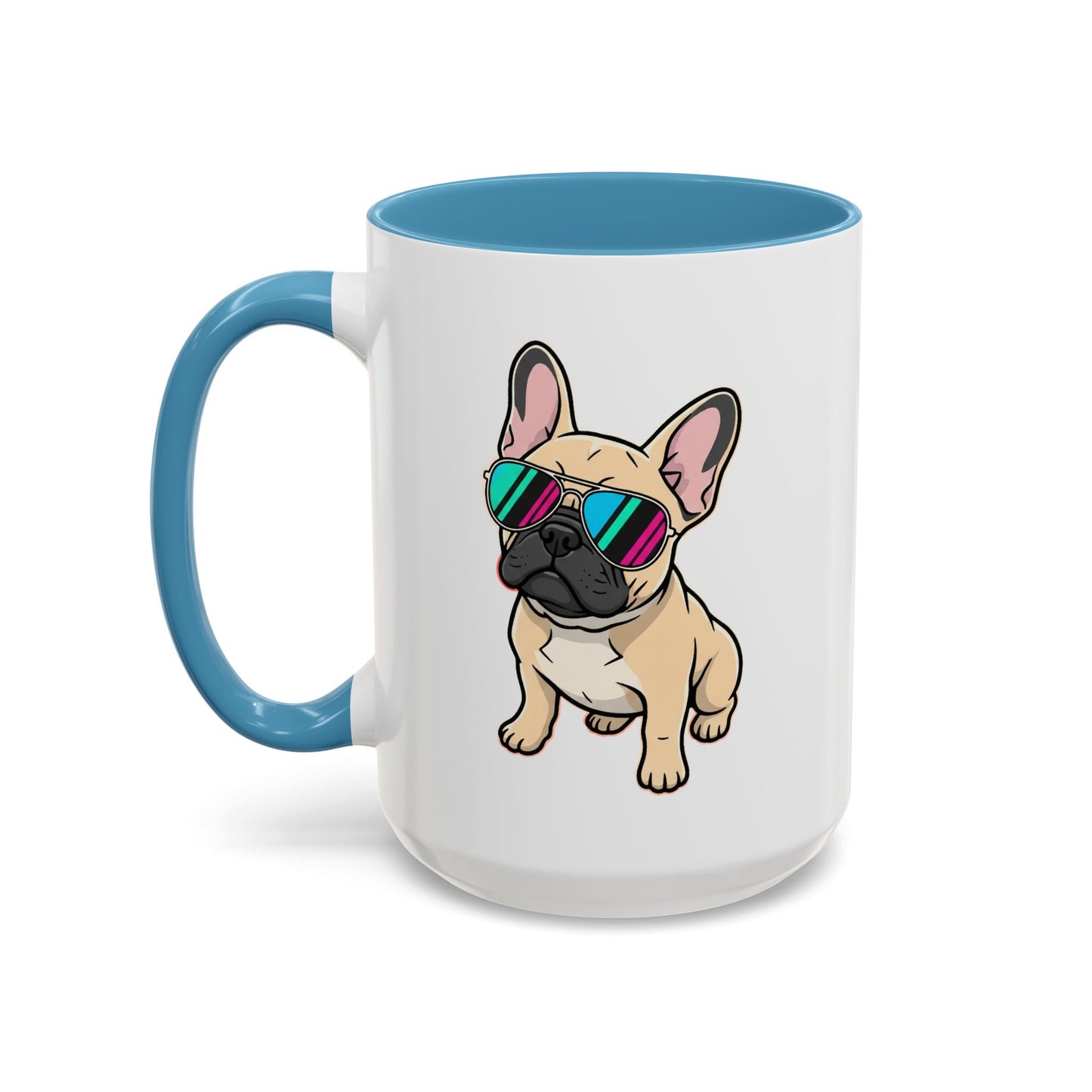 French Bulldog with Sunglasses - Color Accent Mug