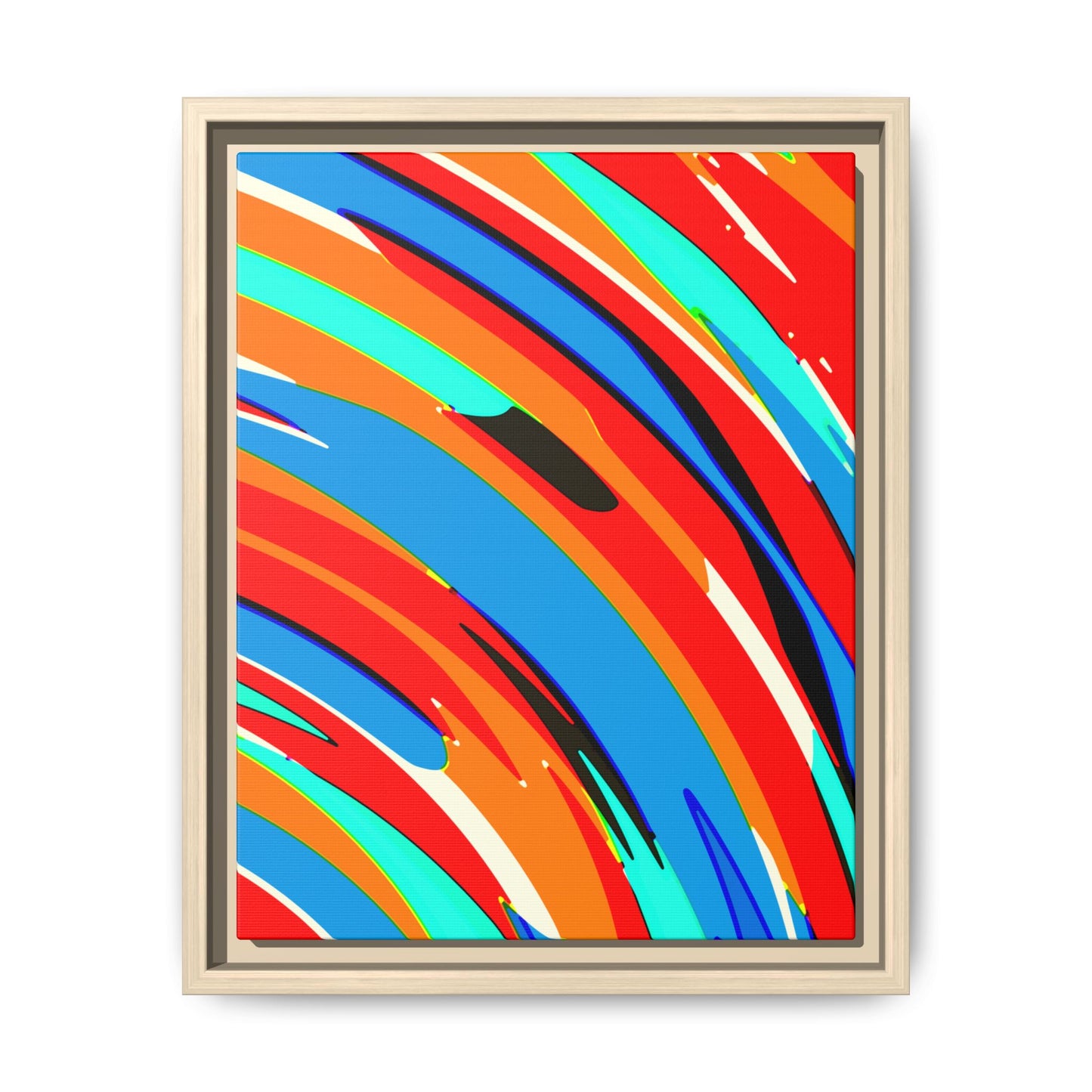 Abstract Rainbow Swirl Arc - Framed Canvas