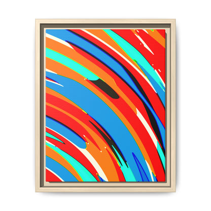Abstract Rainbow Swirl Arc - Framed Canvas
