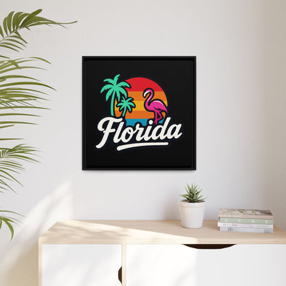 Florida Sunset Palm - Framed Canvas